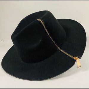 NWT Felt Fedora with Gold Zipper Detail